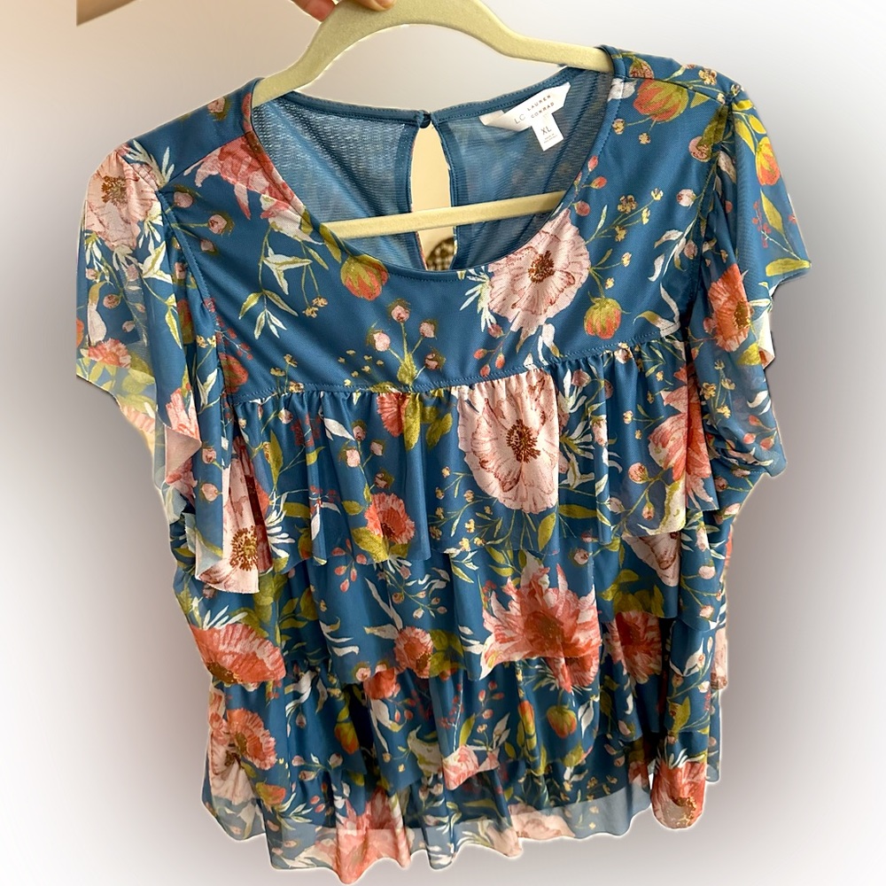 Blue and pink top